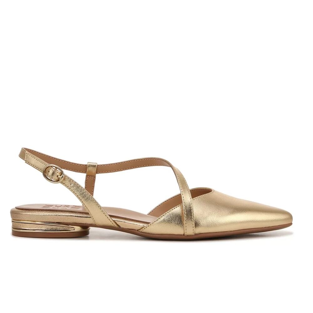 Naturalizer Gold Pointed Toe Slingback Flats - Picture 5 of 9